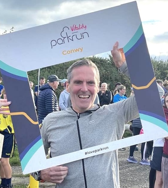 Mark Davies makes an emotional return to running at Conwy Parkrun.